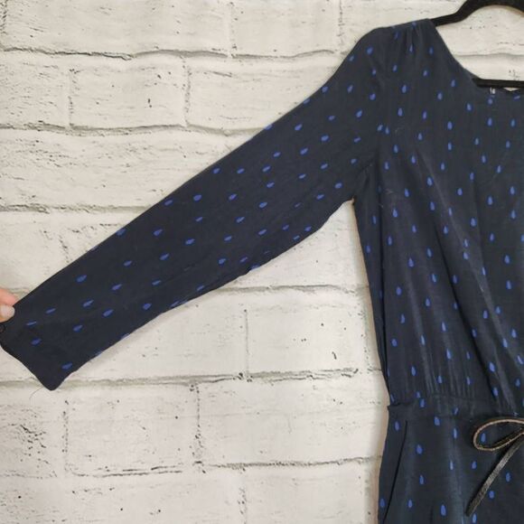 Maison Scotch Women's Tear Drop Print Long Sleeve Shift Dress Size 2 Viscose - Picture 5 of 14